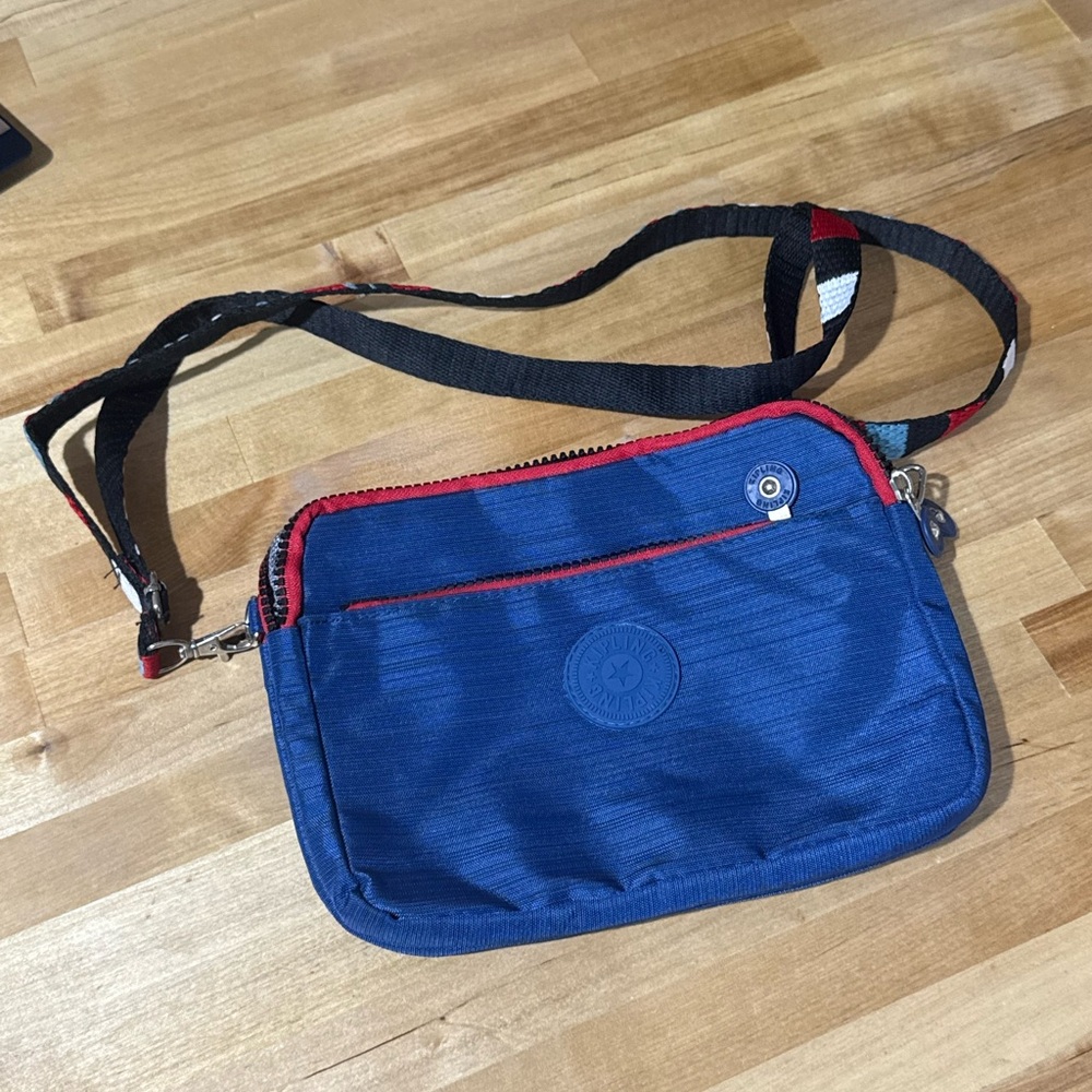 Blue and Red Crossbody Bag